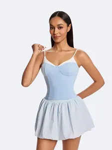 Women's Tennis Set with Built-In Bra Pad Short Top & Sports Skirt