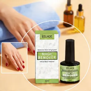 Nail Polish Remover Gel (15ml Single Bag) Contains Acetone, Xanthan Gum, Moisturizing, Mild, No Residue, Quick Dissolve Soak, Suitable for Daily Manicure and Art, Natural Herbal Nail Care Product