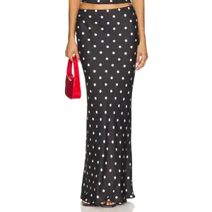 Runaway The Label Blaine Maxi Skirt in Black Polka