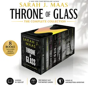Throne of Glass Complete 8 Book Paperback Set by Sarah J Maas Fantasy Romance Series YA Book Box Collection Gift for Book Lovers