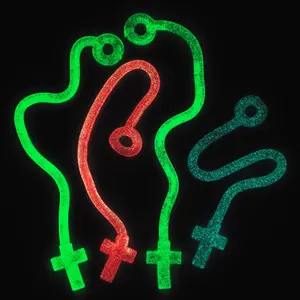 7 3/4" Bulk 72 Pc. Glow-in-the-Dark Stretch & Stick Cross Toys