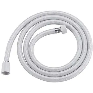 PVC Shower Hose 71 Inches Extra Long Smooth Handheld Shower Hose Flexible Anti-Kink Handheld Shower Head Hose with brass spin inner core White