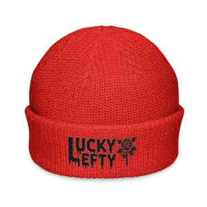 Premium Fisherman Beanie With Embroidered Glitching Rose