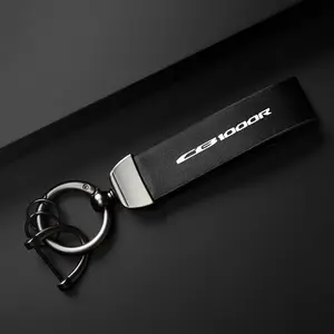 Motorcycle Keychain Holder, PU Leather Car Keychain, Key Ring for Honda CB190R CB650F CB1000R CB1100, Car Interior Accessories