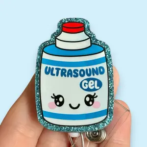 Glitter My Badge Ultrasound tech badge reel for nurse and hospital workers. Badge clip Badge pull - Retractable swivel clip with a 360 rotation. Great gift for coworker. Healthcare