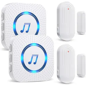 Door Chime Door Open Contact Sensor Alarm for Business Store Home Office When Entering, with 500 FT Range, 26 Chimes 5 Adjustable Volume 2 Receivers +2 Sensors