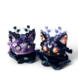 Nyimaiya – Cherry Blossom Spirit Cat Figurine | Articulated Fantasy Kitty & Collectible Decor