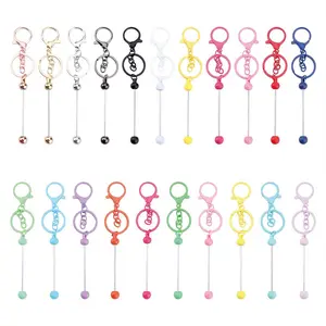 DIY Beadable Keychain Set, 10/11 Pieces Multicolor Beading Supplies, Perfect for Crafting & Personalized Accessories