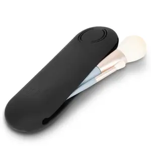Vemoky Large Travel Makeup Brush Holder，Magnetic Silicon Portable Cosmetic Brushes Holder，Soft and Sleek Makeup Tools Organizer,Travel-Friendly bag