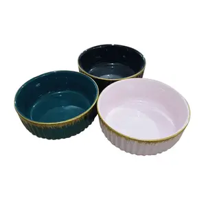 Gold Trim Ceramic Bowl - Handcrafted Fine Ceramic Tableware with Luxurious Gold Edging for Elegant Dining Experience