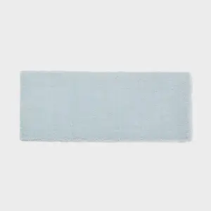 24"x60" Spa Plush Bath Rug Light Blue - Threshold: Machine Washable, Tufted Polyester, Latex Backing