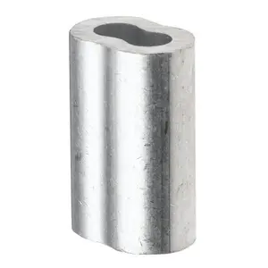 Aluminum Crimping Loop Sleeve for 1/8" Diameter Wire Rope and Cable, (Pack of 100)