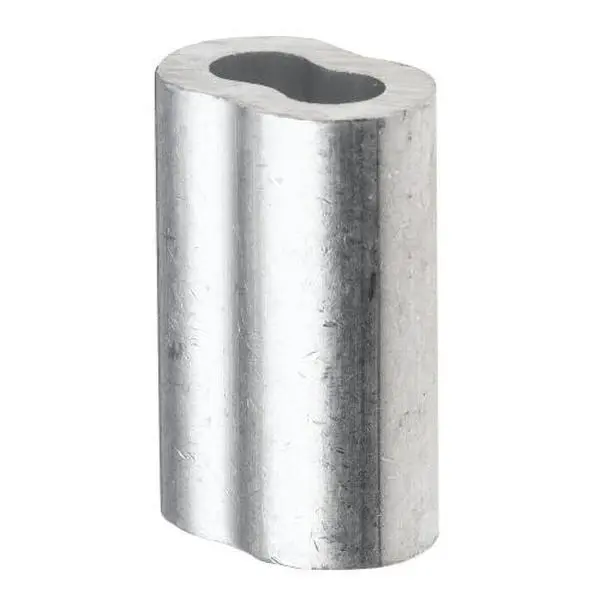 Aluminum Crimping Loop Sleeve for 1/8" Diameter Wire Rope and Cable, (Pack of 100)