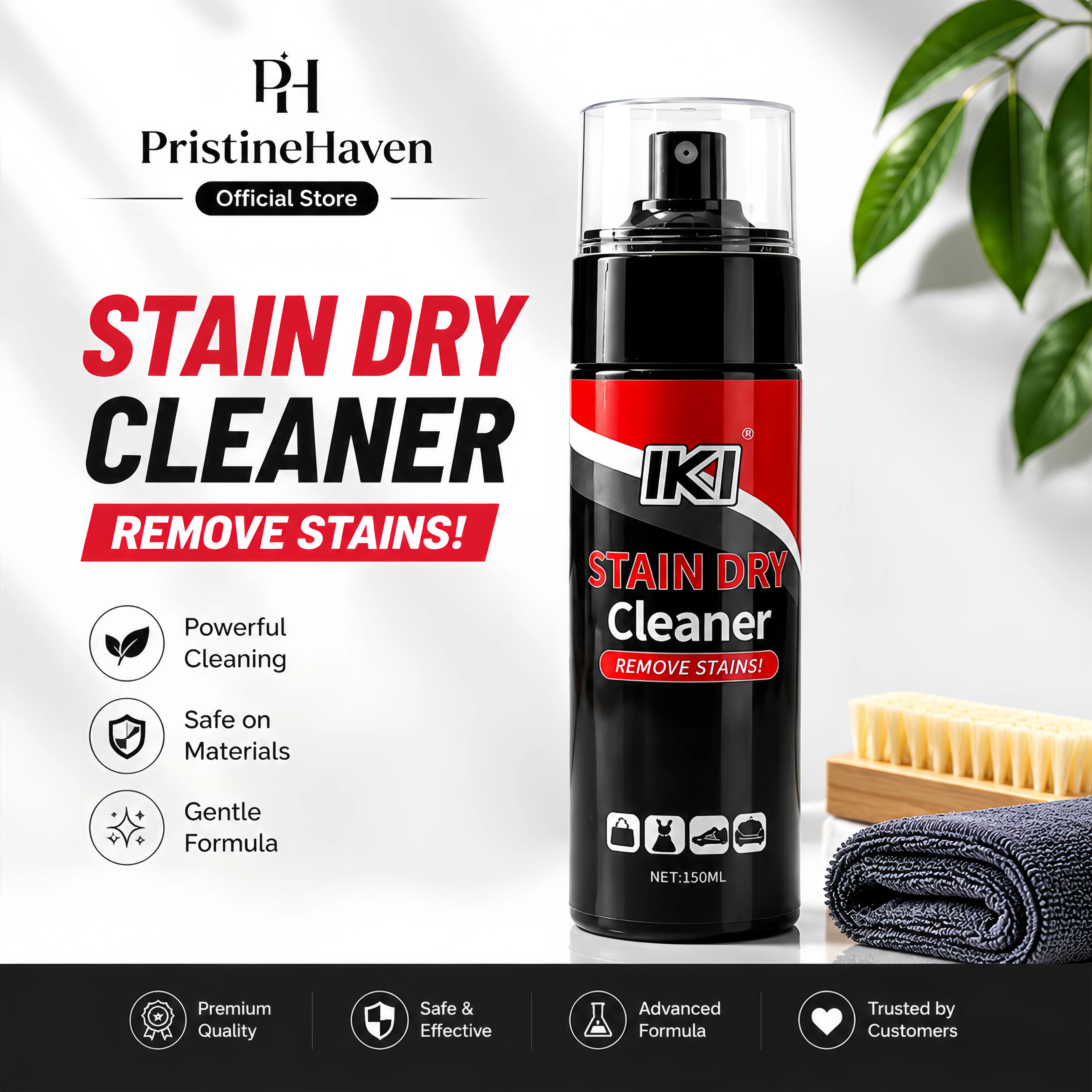 3-Pack Concentrated Fast-Acting No-Water-Wash Stain Remover Foam - Hydrogen Peroxide Multi-Surface Cleaner for Leather Upholstery, Shoes, Sofas, Garments with Powerful Antibac Properties # household floor cleaning # descale drip coffe # toilet flower