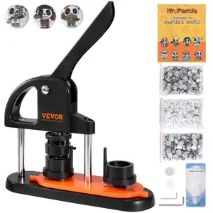 fathersdaygift VEVOR Button Maker Machine, 0.98 inch/25mm Pin Maker with 500pcs Button Parts, Button Maker with Panda Magic Book, Ergonomic Arc Handle Punch Press Kit, For Children DIY Gifts and Christmas