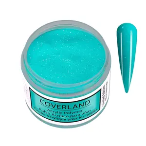 Coverland Acrylic Powder 1.5 oz "Teal" - Limited Edition Glitter Nails Polygel Nails