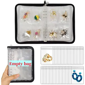 Transparent Jewelry Storage Book, 9.85'' X 7'' Earring storage box Travel Jewelry Organizer Beauty & Personal Care Gift Pouch