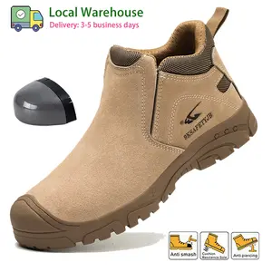 Suede Steel Toe Boots Safety Work Shoes for Men Weddling Footwear Comfort Walking Shoes workboots safetyshoes sneaker hot
