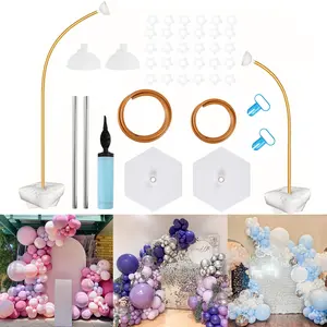 Balloon Arch Kit 7.22FT & 4.92FT,Free Bending Half Balloon Arch Stand with Base,Floor Gold Balloon Arch Frame Backdrop for Wedding Birthday Party Baby Shower Yard Lawn Home Christmas Decorations