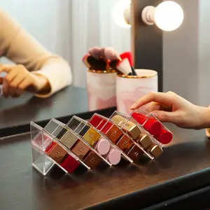 1 Piece Lipstick Storage Rack, 16 Grid Stackable Fish-Shaped Lip Balm Tower, Transparent Cosmetic Organizer, Makeup Display Stand, Lipstick Holders