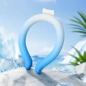 Gradient Blue Reusable Neck Cooling Ring for Hot Weather Relief, Wearable Ice Collar  Cooler for Daily Outdoor Sports and Commuting