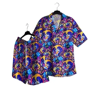 Cosmogie Evolution PKM Hawaii Set Hawaiian Shirt, Hawaiian Short - For All Ages Palm Tree Anime Manga Shirt Video Game Gifts Summer Beach Tropical Floral Aloha