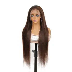 Trendy Beauty Hair Chocolate Brown Straight Human Hair Wig 13x4 Lace Front Wig #4 Natural Brown Color Wig - Pre Plucked Hairline Daily Wear Affordable Human Hair #SummerVibes