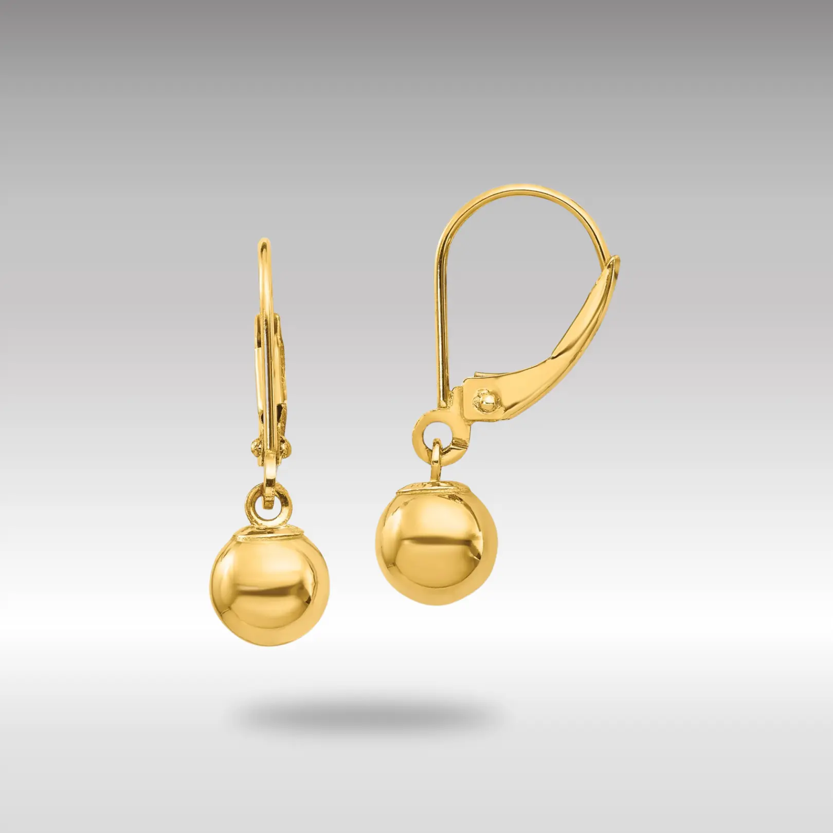 14K Gold Madi K Dangle 6mm Bead Leverback Earrings Model-SE952