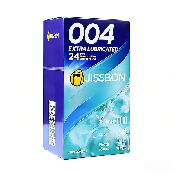 JISSBON 0.04mm ultra-thin, ultra-lubricated condoms, 55mm large size condoms,  double lubrication fit, ultra-lubricated for lasting smoothness, ultra- lubricated formula reduces friction for more comfort, ultra-thin fit for  lasting smoothness. - TikTok Shop