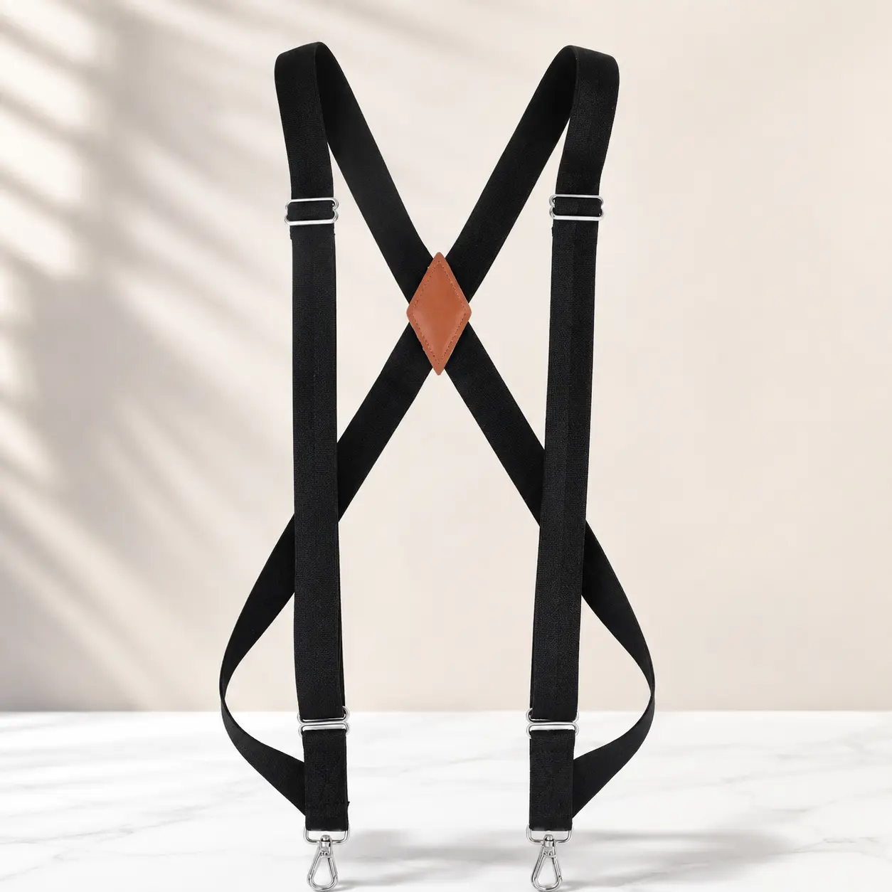 Men’s Side Clip Suspenders Adjustable Elastic X Back Heavy Duty Braces with Swivel Hooks for Work Pants Durable Comfortable Fit for All Day Wear