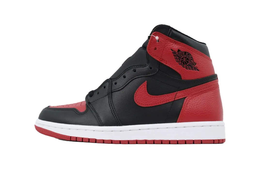 Classic Retro High Top Casual Sneakers For Men Black Base Bright Red Leather Panel Urban Street Hip Hop Shoes All Match Daily Male Fashion Athletic Trainers