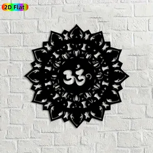 1pc Om Mandala Metal Wall Art, Intricate Om Mandala Statue Mural, Ideal Gift for New Year, Christmas, Spiritual Decor Enthusiasts, Rust-Resistant Metal Wall Decor Wall Sculptures,  Serene Spiritual Home Decor