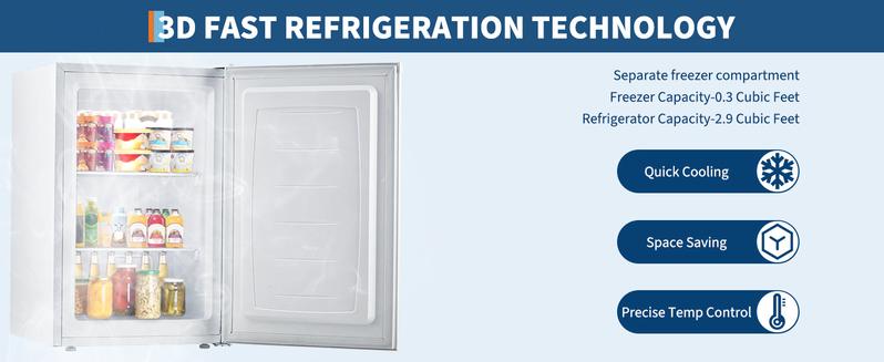 【GARVEE】3.0 Cu.Ft Upright Freezer with Reversible Door & 7-Temp Control – Compact Energy-Efficient Freezer for Apartments, Dorms, Offices – White