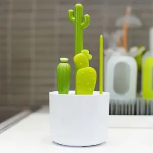 4-piece cactus bottle brush suction brush multifunctional cleaning brush set full-angle gap cleaning brush