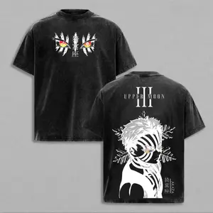Akaza Upper Rank 3 Graphic Tee, Vintage Washed Oversized Shirt, Manga Villain Demon Slayer Cotton T-Shirt