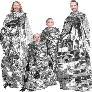 Emergency Outdoor Mylar Blanket, 4pcs High Reflective Foil Sheet, Heat Foil Protection Rescue Camping Blanket, Hiking Space and Garden Greenhouse Covering Plant Growth Sheet
