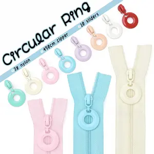 1set Zipper Replacement Kit, Includes Round Zipper Head & 177-Inch Zippers, Ideal for DIY Bags, Home Sewing Projects