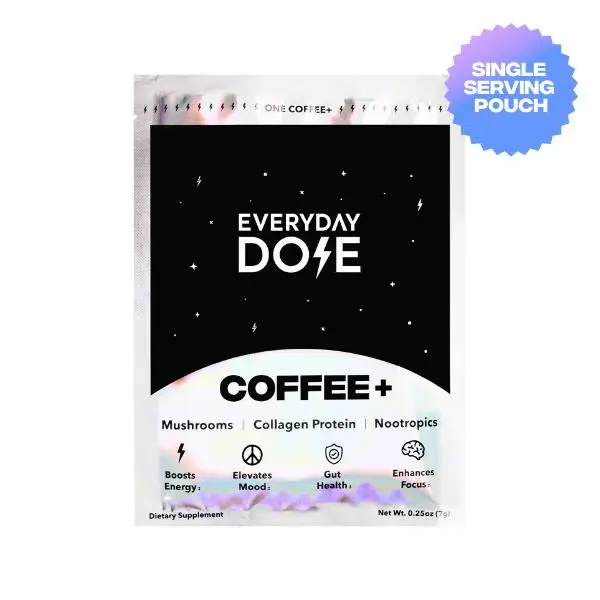 Everyday Dose Coffee: Functional Mushrooms, Collagen Protein, Nootropics, Chaga, Lions Mane & L-Theanine for better Focus, Energy, Digestion (10 servi