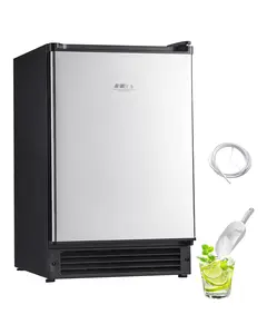 Undercounter Ice Maker 15 Lbs Per Day Built-In Ice Maker Machine With Reversible Door For Kitchen And Bar Use, Compact Stainless Steel Unit, Quiet Operation, Auto Shutoff, Water Line Connection Included, Durable Home Appliance