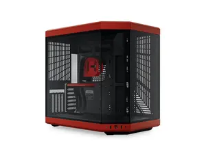 HYTE Y70 CS-HYTE-Y70-BR Dual Chamber Mid-Tower ATX Case with PCIe 4.0 Express Riser Cable Included, Red/Black