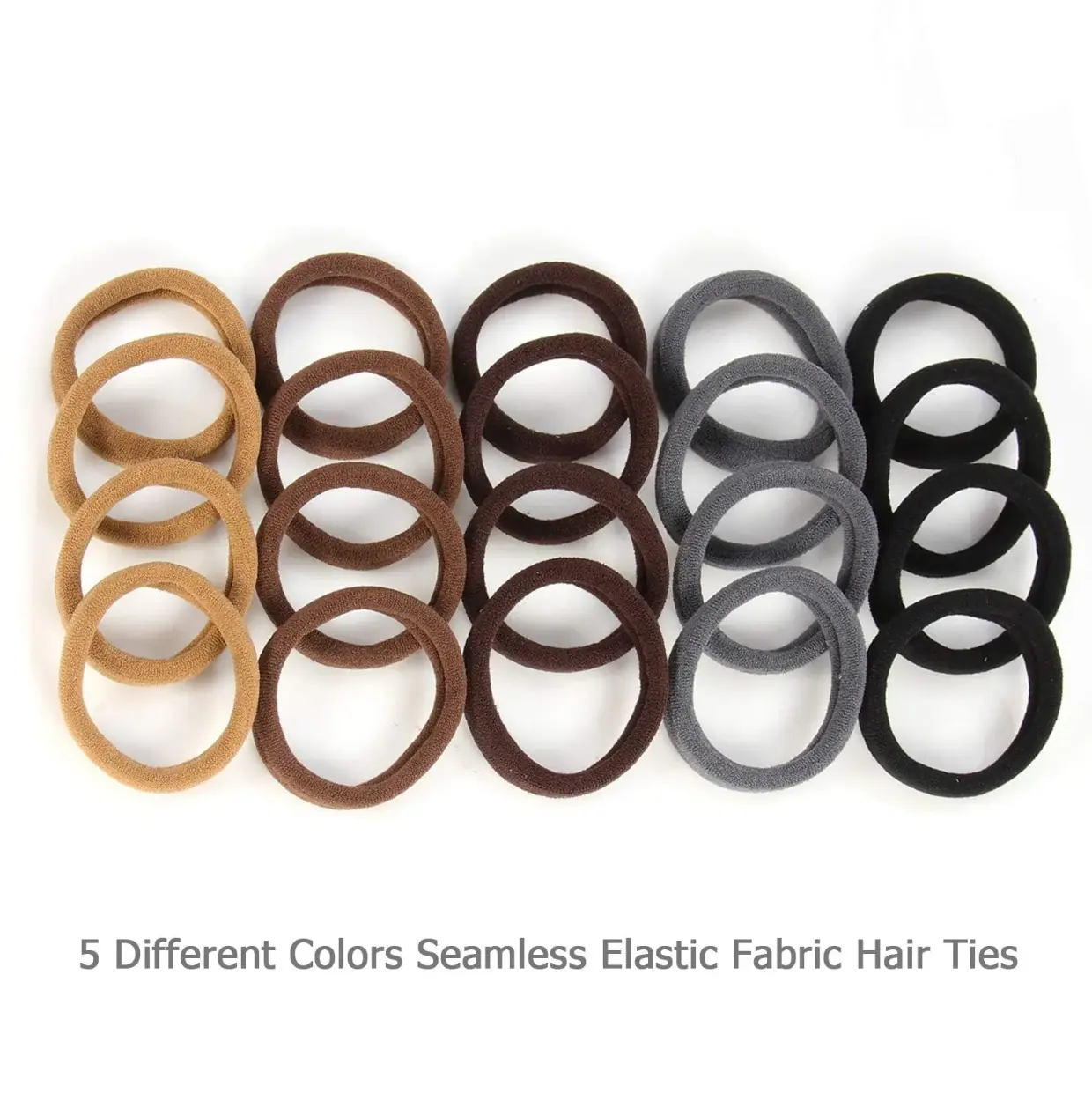 100 Pieces High Elasticity Seamless Headbands Thick Soft Ponytail Anchors for Women Girls Neutral Scrunchies Multi Purpose Hair