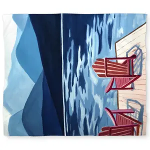 Begin Home Decor C1DCKSW0TEPTH0 Beige Mountains Scenic King Size Duvet Cover - Lake & Dock Decor