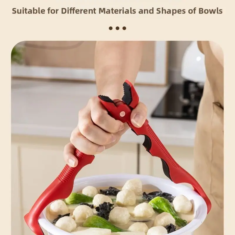 3-In-1 Heat Resistant Pot Gripper, Multi-Angle Non-Slip Bowl Clamp, Durable Oven Grabber, Safe Handling Tool for Cooking