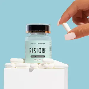 Restore Boric Acid Suppositories – 600mg Feminine pH Support – Odor & Discharge Relief – 30 Count