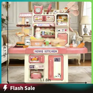 Pretend Play Kitchen Set  | Large Interactive Toy Kitchen with Realistic Accessories & Sound Effects | Educational Role Play Cooking Toys for Toddlers & Kids | Fun Learning & Creativity Boost