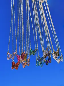 TikTok Crystal Glass Butterfly Necklace