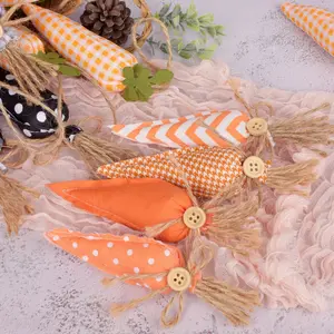 Four-Piece Fabric Carrot Decorations, Set, Realistic Carrot Shape, Perfect for Easter Christmas Spring Parties, Home Table Centerpiece