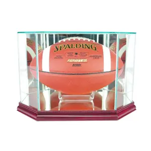 Perfect Cases  Octagon Football Display Case- Cherry