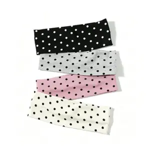Women's 4-Pack Polka Dot Headband Set Casual Minimalist Sports Headwear for Thick Hair 1-Size Accessories Ideal Teen Girl Gifts