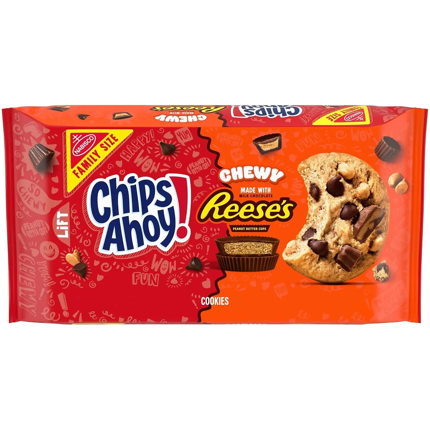 Chewy Chocolate Chip Cookies with Reese's Peanut Butter Cups, Family Size, 14.25 oz Chewy Chocolate Chip Cookies with Reese's Peanut Butter Cups, Family Size, 14.25 oz